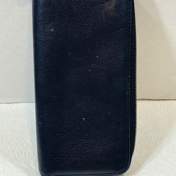 Michael Kors Genuine Black Leather Zip Around Clutch Wallet Bag 8.25"x4" - Picture 5 of 16